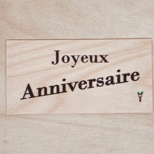 carte en bois Joyeux anniversaire