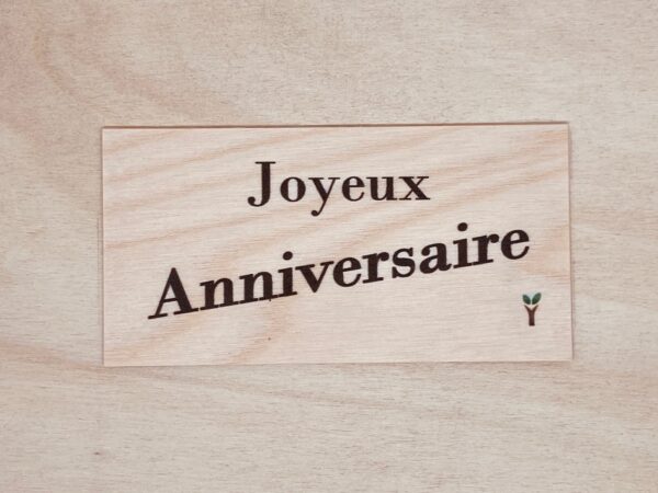 carte en bois Joyeux anniversaire