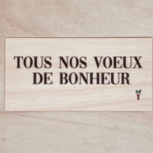 Tous nos voeux de bonheur carte en bois