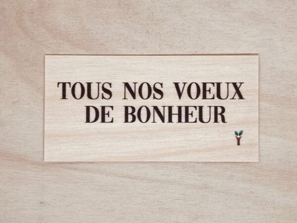 Tous nos voeux de bonheur carte en bois