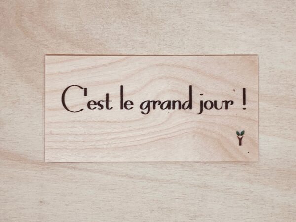 c'est le grand jour carte en bois