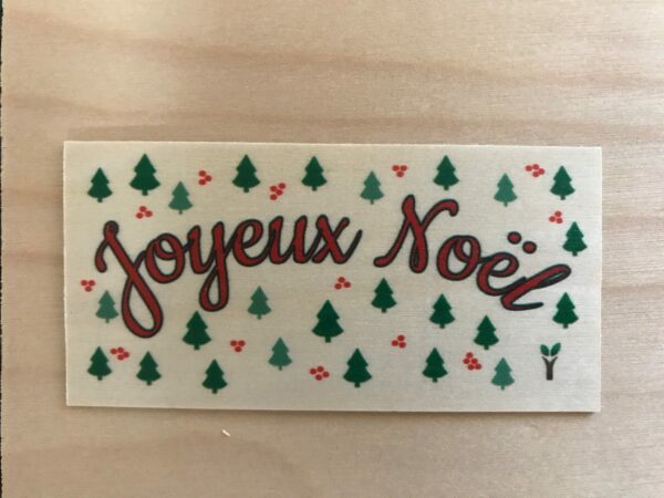 carte en bois joyeux noel