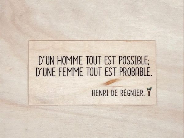 D'un homme tout est possible d'une femme tout est probable