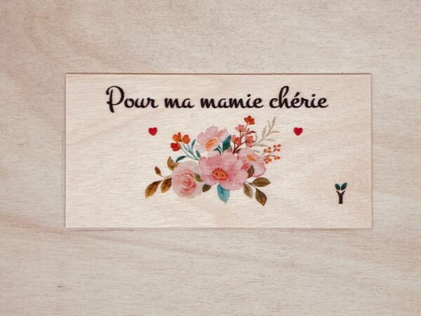 pour ma mamie chérie carte en bois