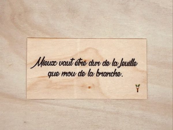 Mieux vaut être dur de la feuille que mou de la branche.