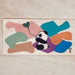 panda carte en bois