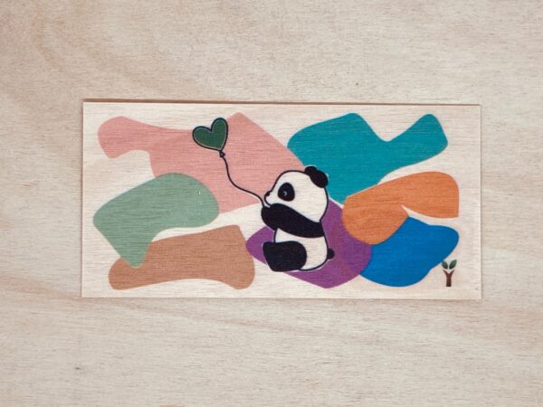 panda carte en bois