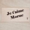 je t'aime morue carte en bois