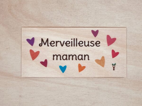 merveilleuse maman carte en bois