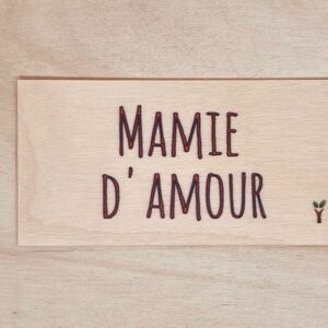 carte en bois Mamie d'amour